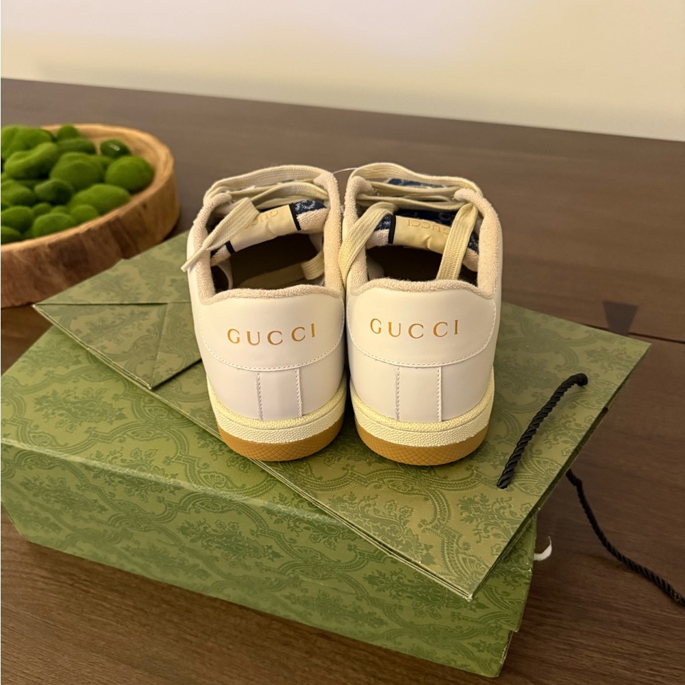 Gucci Cream and Blue Sneakers - Picture 14 of 16